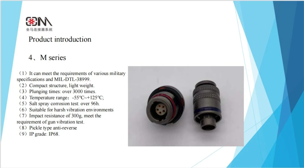 Zd Fixed Socket with Square-Flange Positioning-Pin M12 Push Pull Connector