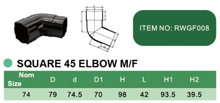 Era UPVC Square DIN Standard Kitemark Certificate Rainwater Fittings Roof Gutter Socket