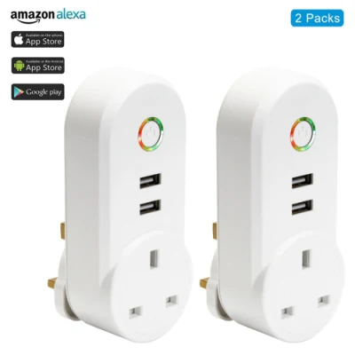 Tuya Smart Plug Presa WiFi 2 Porta USB con timer EU UK