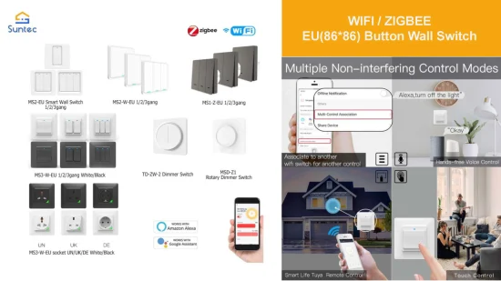 Zigbee Smart Light Switch Europa Tipo 1 Gang Interruttore a 1 via/2 vie