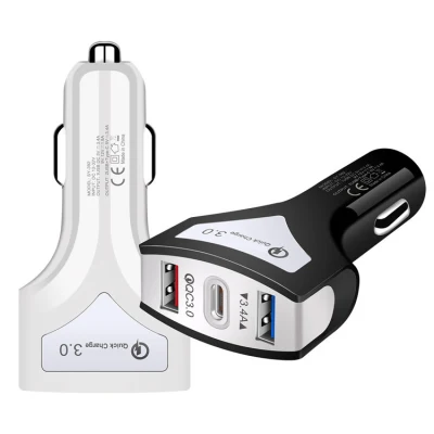 Caricatore per auto USB QC3.0 2 porte USB con tipo C